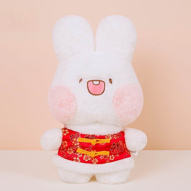 Embrace baby, Chinese costume, Momo rabbit doll, New Year rabbit plush toy company's annual meeting 